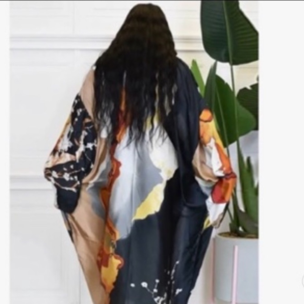 Long Sleeve Open Front Kimono